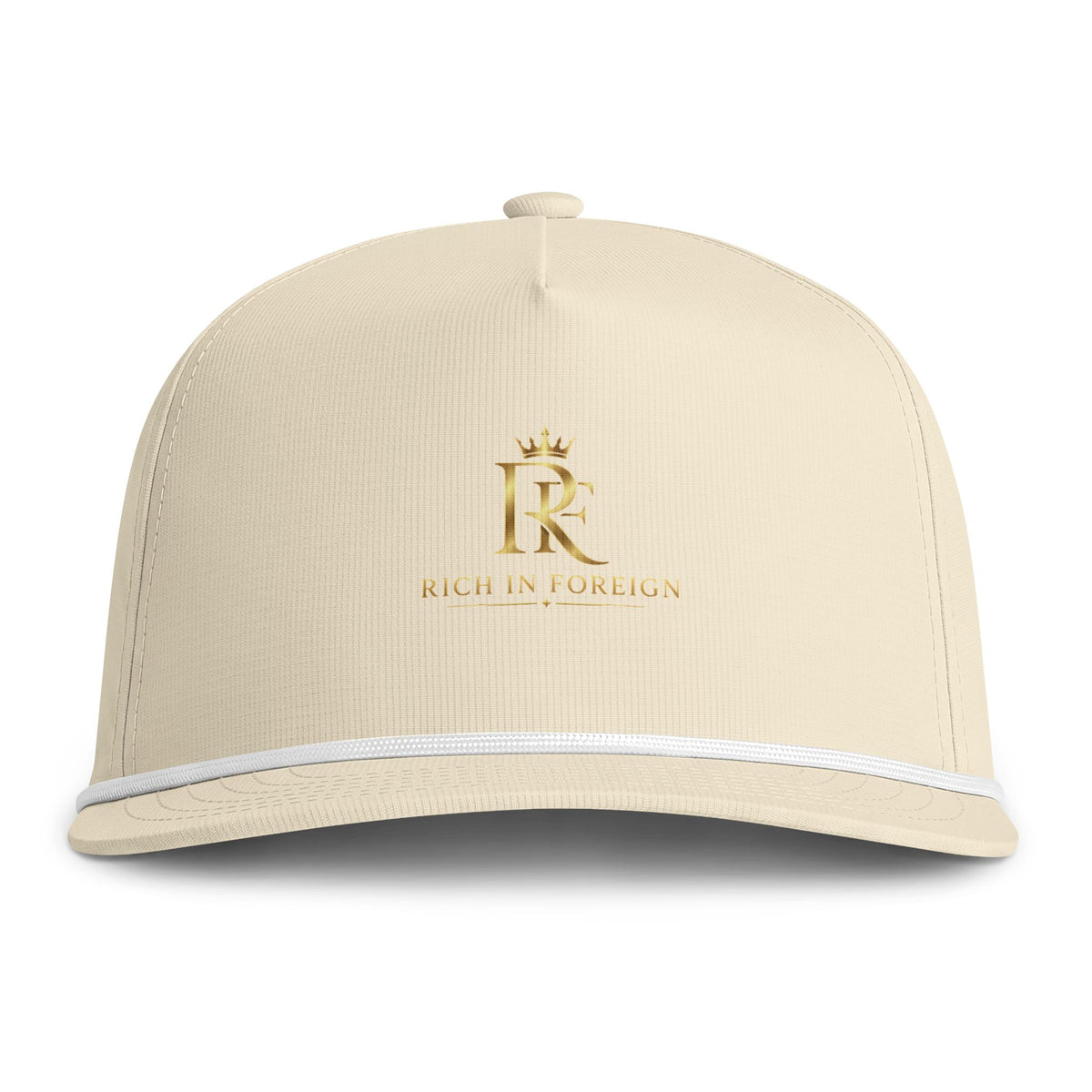 Sunwashed Rope Cap — Embroidered 'Rich in Foreign' Logo Baseball Hat