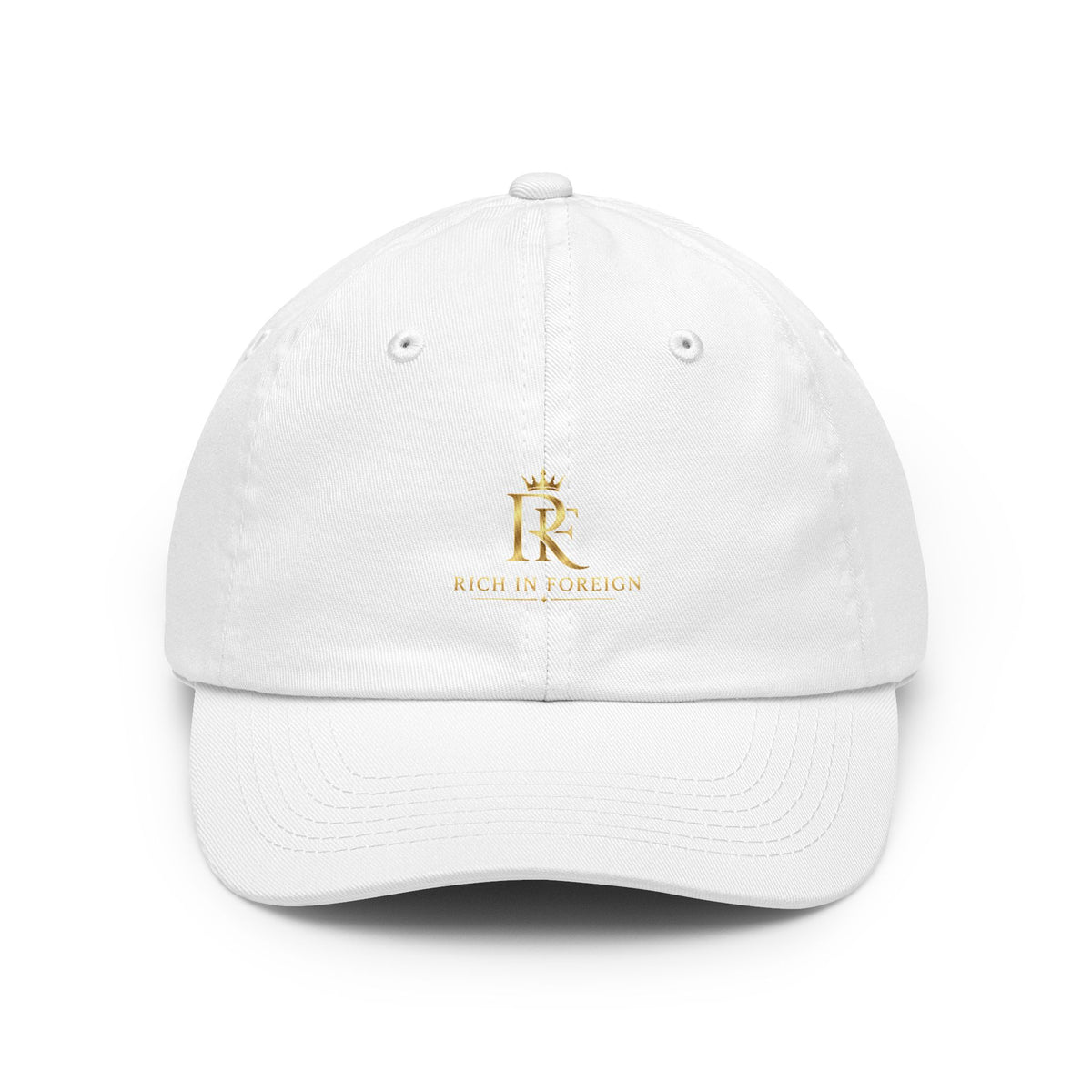 Embroidered 'Rich in Fashion' Classic Dad Hat — Luxury Gold Logo Cap