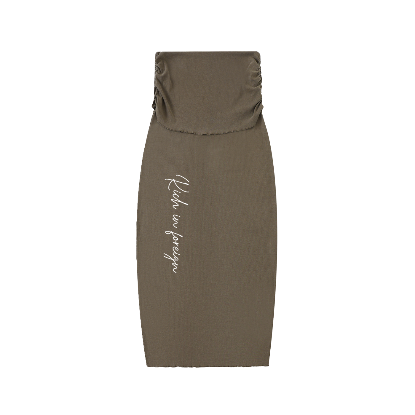 Dyed Washed Straight Hip-Hugging Slim Maxi Skirt