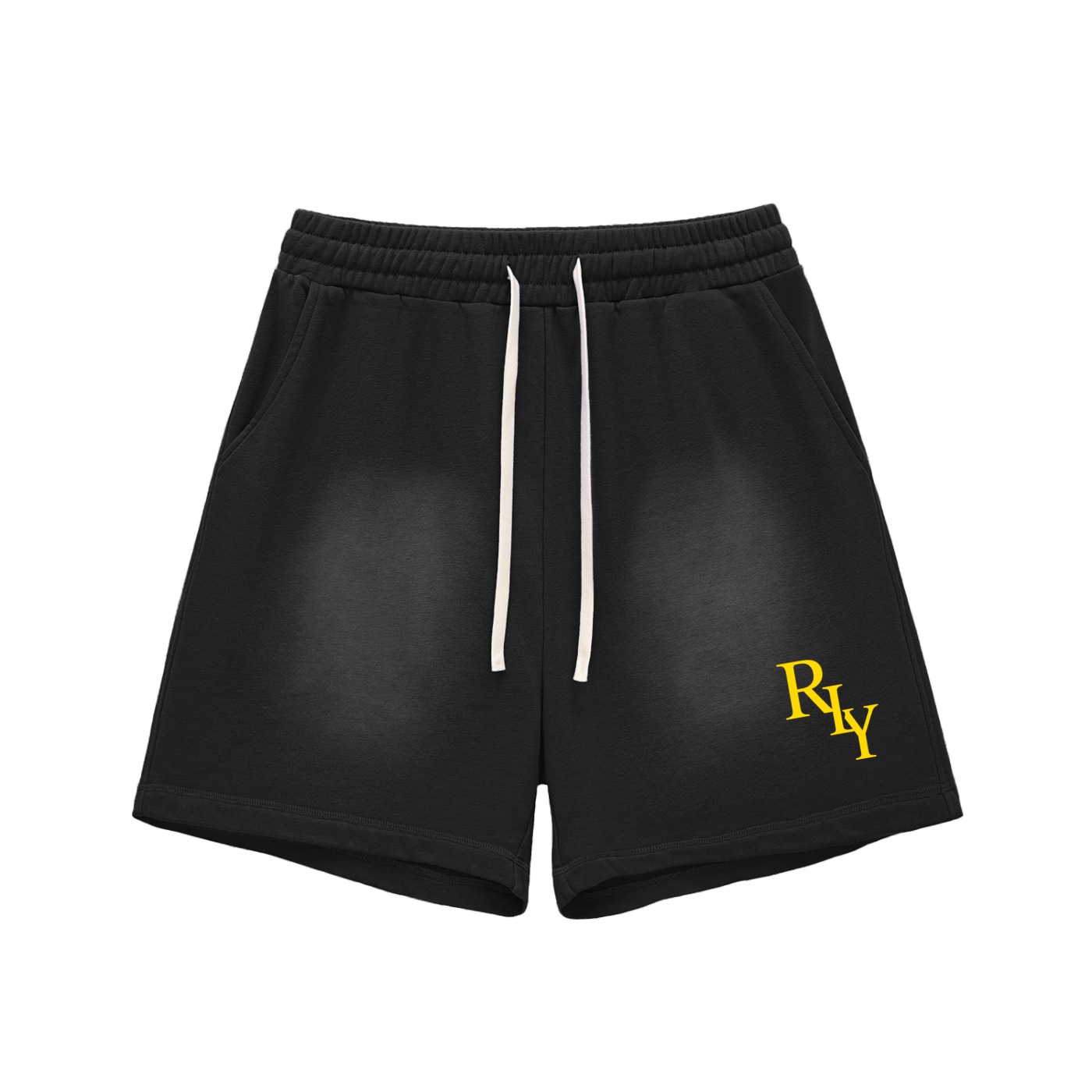 Sun Fade Raw Edge Cotton Shorts