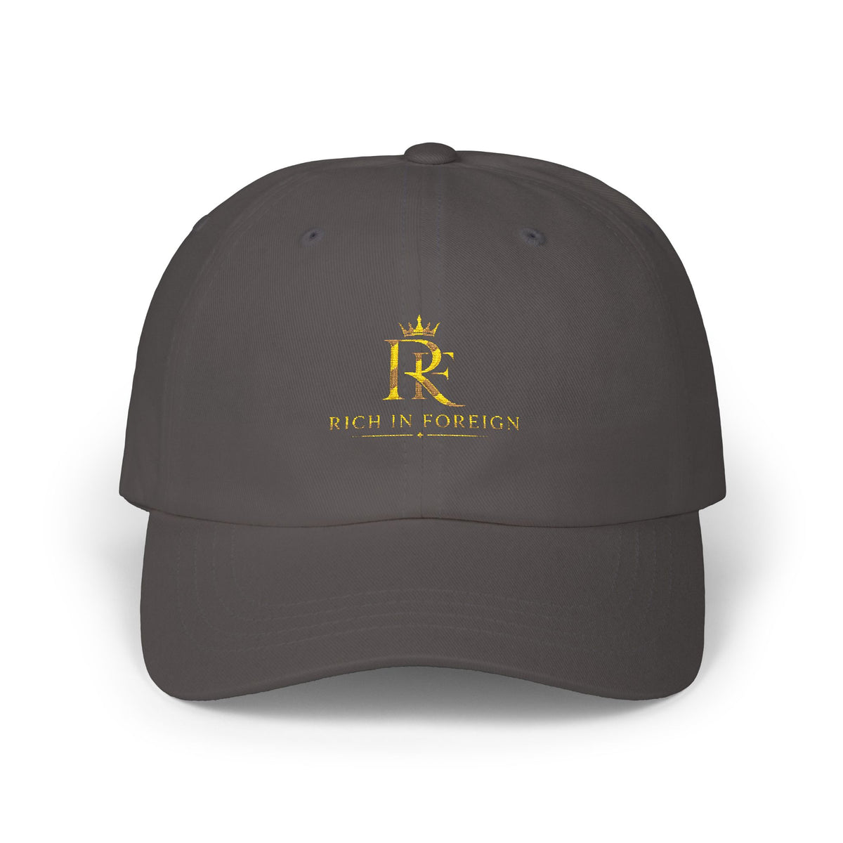 Dad Cap - Gold Crown 'R' Logo Embroidered Baseball Hat