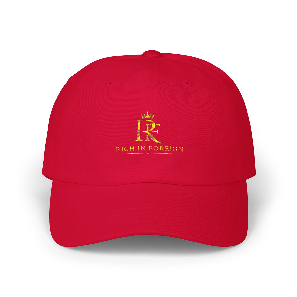 Dad Cap - Gold Crown 'R' Logo Embroidered Baseball Hat