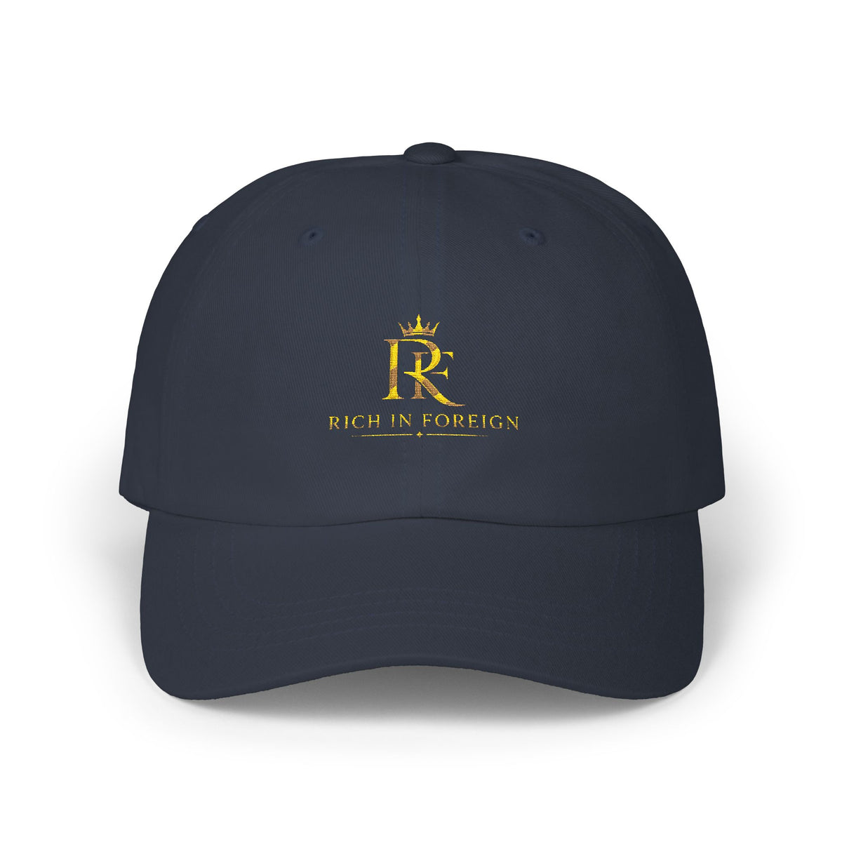 Dad Cap - Gold Crown 'R' Logo Embroidered Baseball Hat