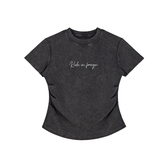 Vintage Washed Bodycon Cotton T-Shirt