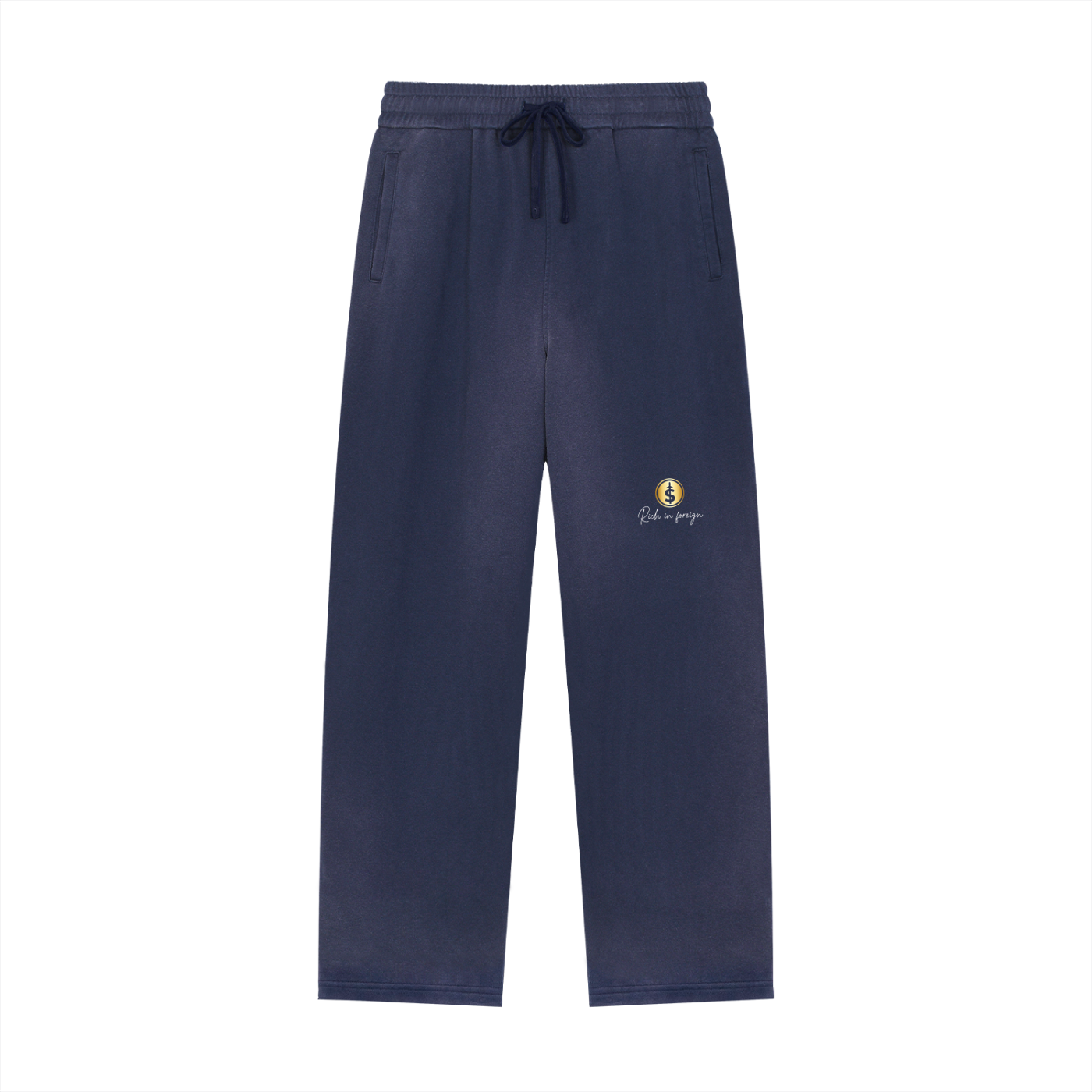Sun Fade Raw Edge Straight-Leg Sweatpants