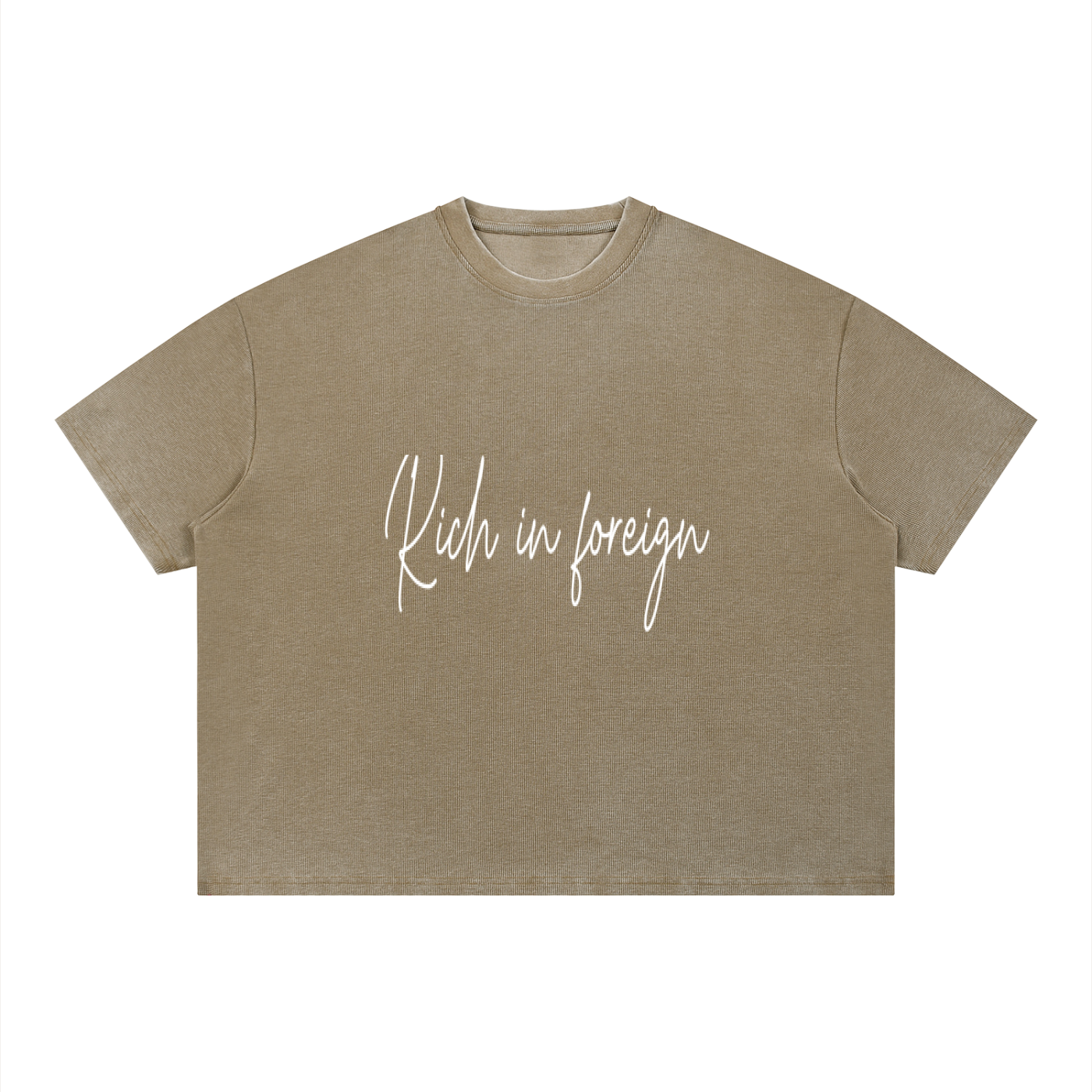Unisex Vintage Wash Sunfade Boxy Waffle T-Shirt
