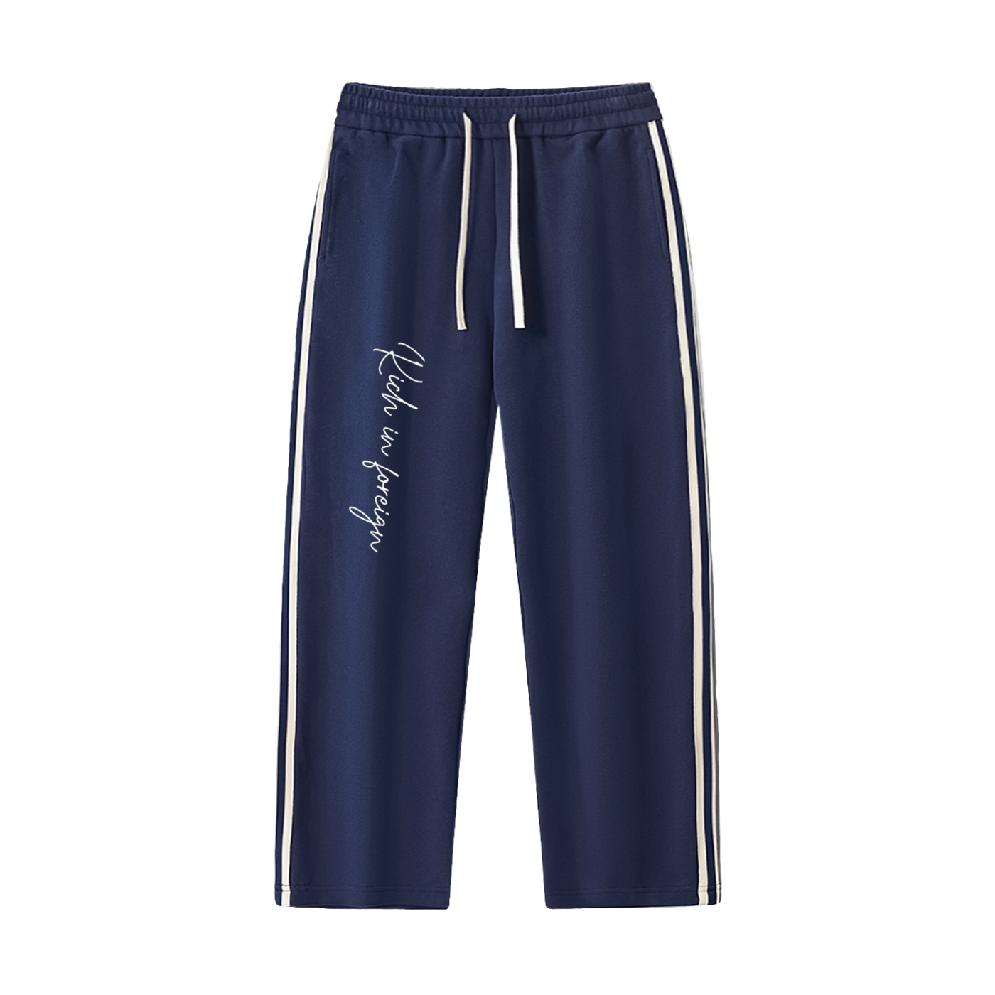 Contrast Side-Stripe Straight-Leg  Pants