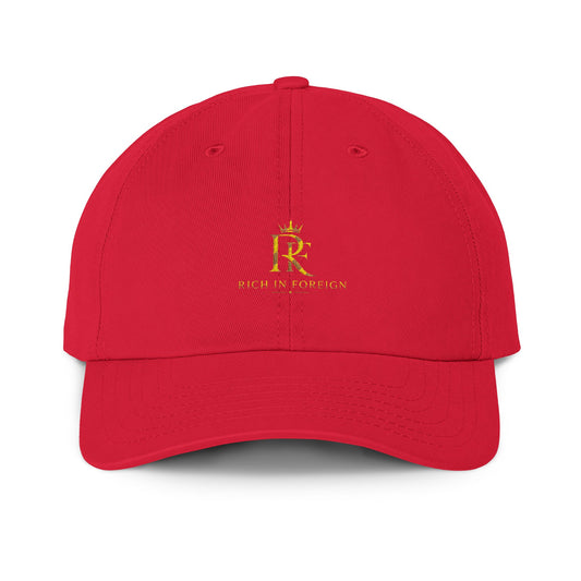 Red 'R' Crown Embroidered Dad Hat — USA-Made Casual Baseball Cap