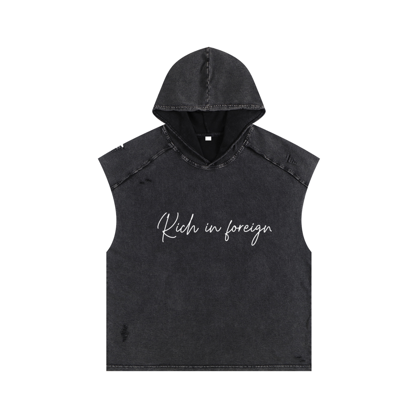 Snow Washed Boxy Hooded Tank Top