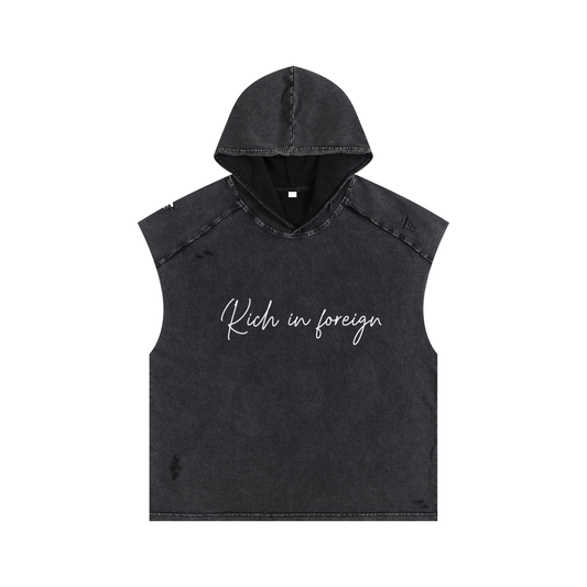 Snow Washed Boxy Hooded Tank Top