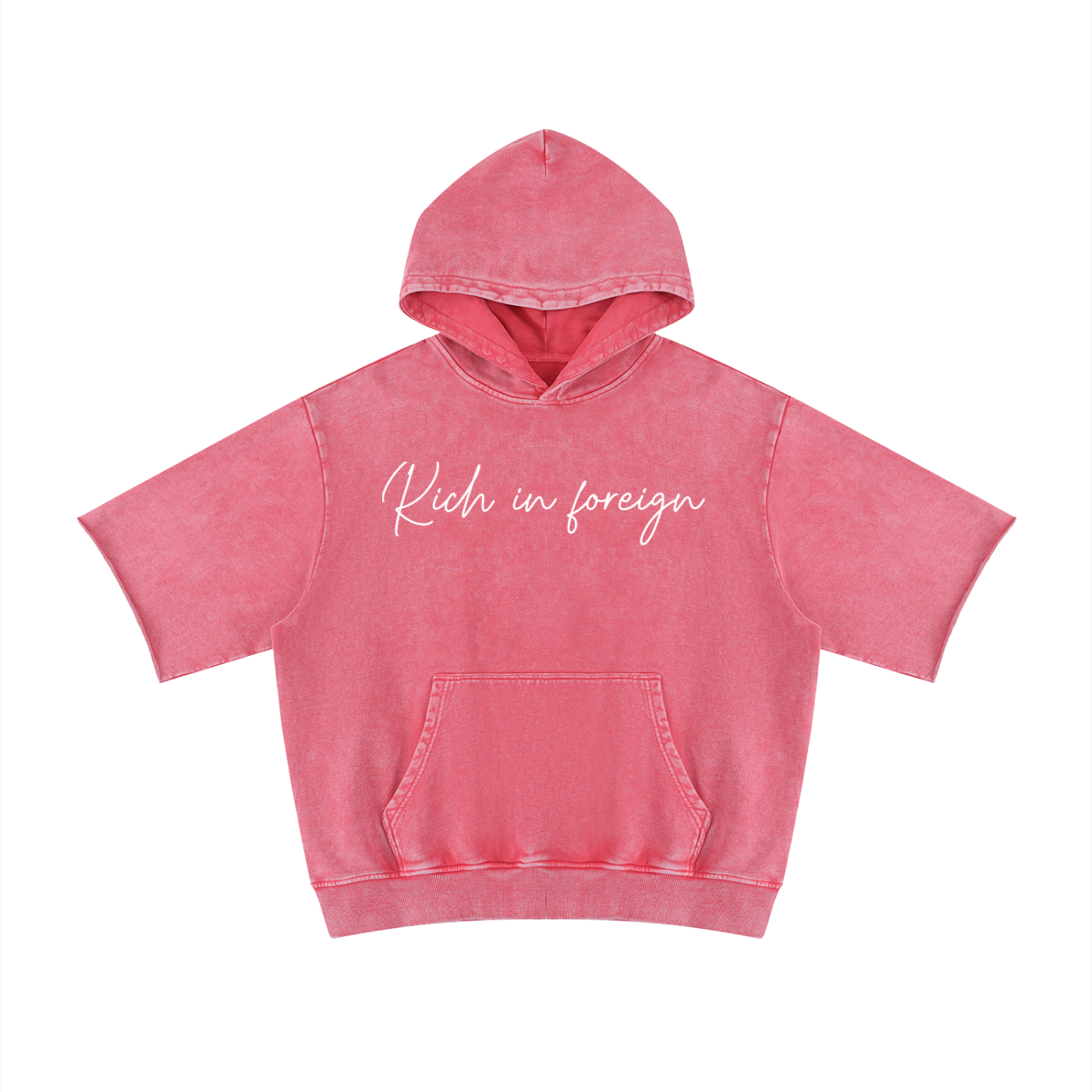 Unisex Mineral Wash Short Sleeve Hoodie
