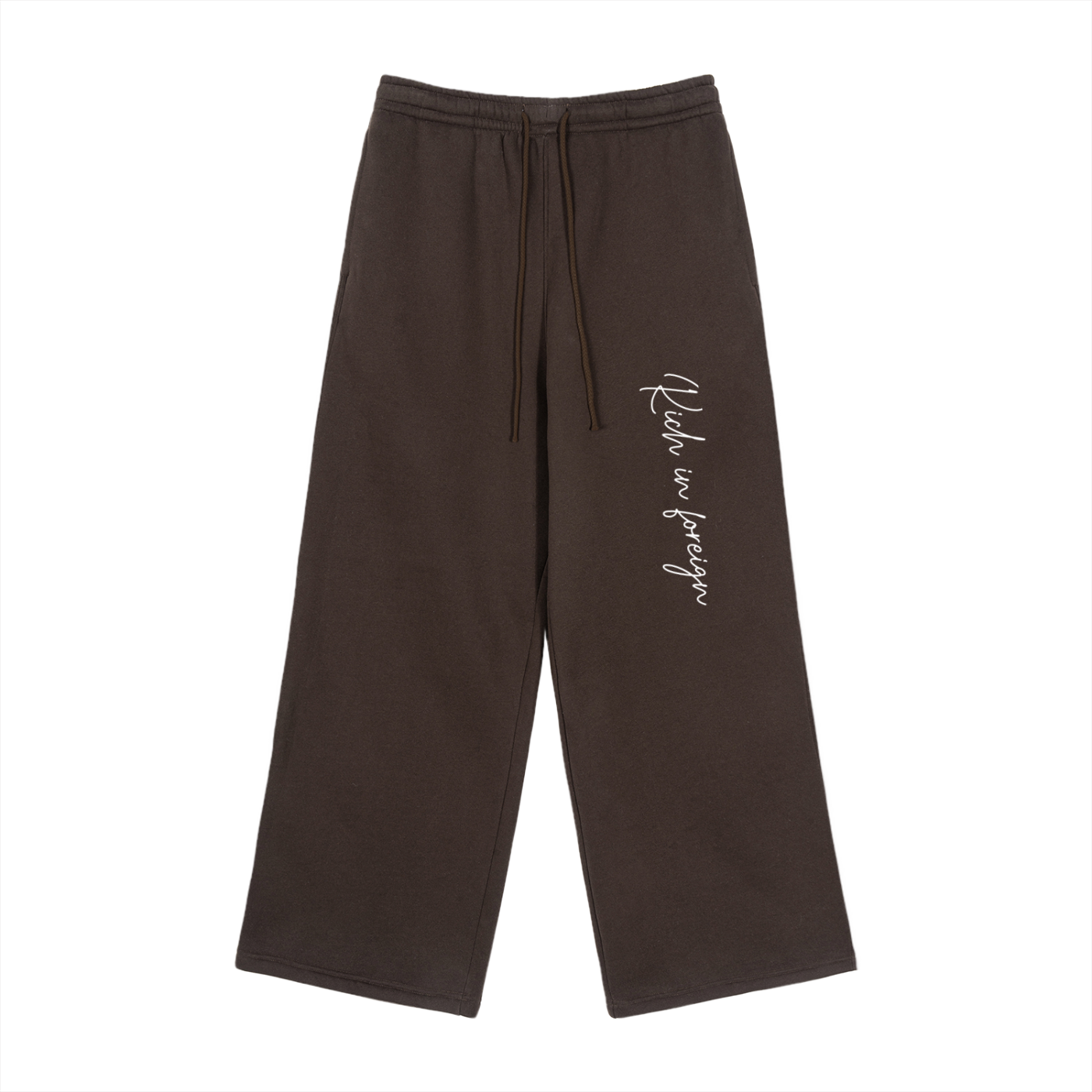 Fleece Drawstring Straight-Leg Sweatpants