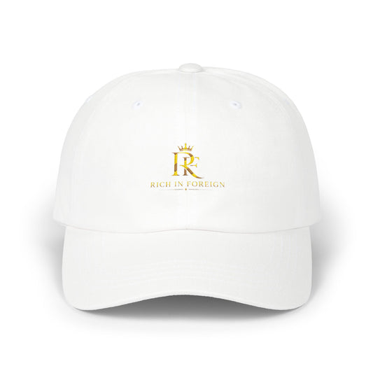 Dad Cap — Gold Crown Monogram "R" Embroidered Baseball Hat