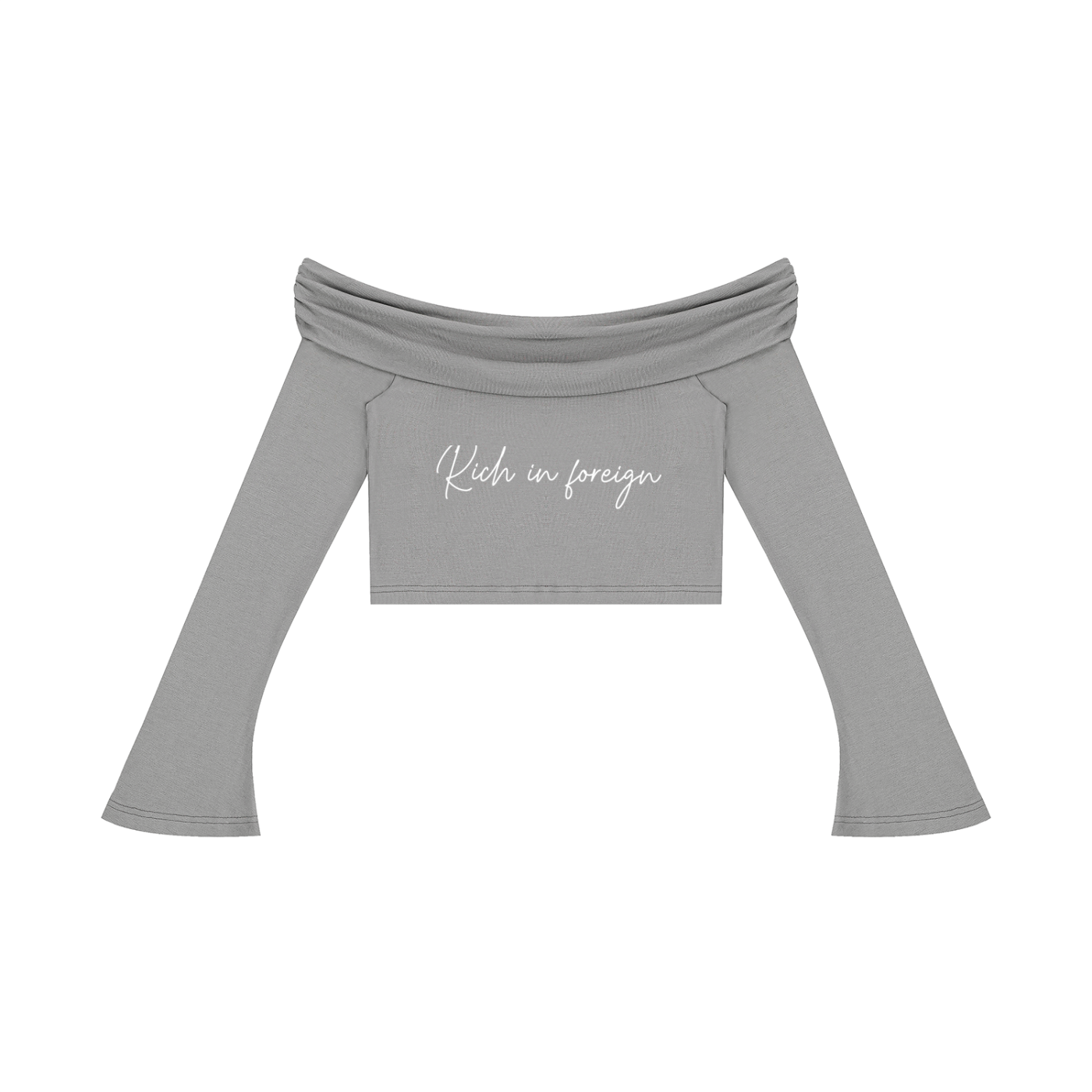 Women's Off-the-Shoulder Bell Sleeve Crop T-Shirt