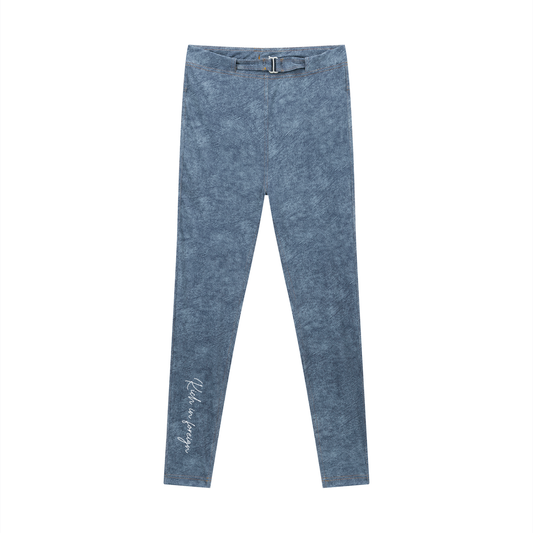 Women's Faux Denim Zip-Fly Leggings