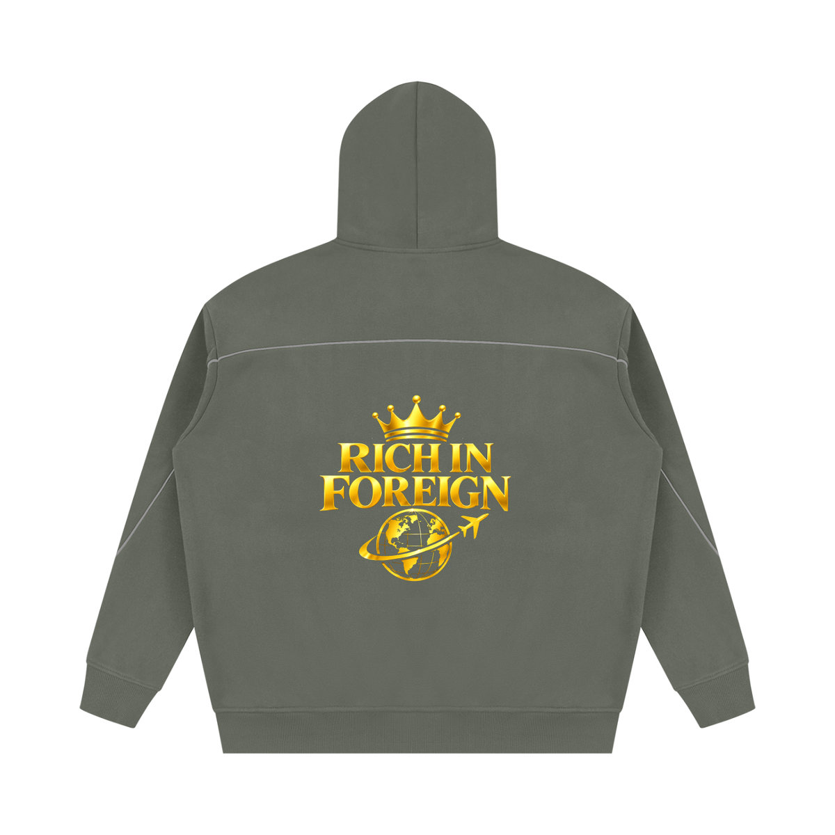 Unisex Oversized Piping Fleece Hoodie