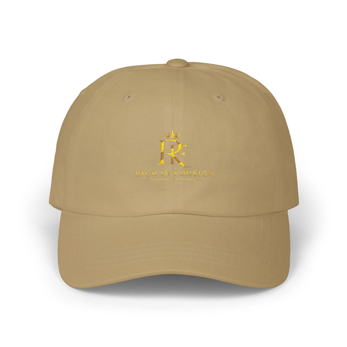 Dad Cap - Gold Crown 'R' Logo Embroidered Baseball Hat