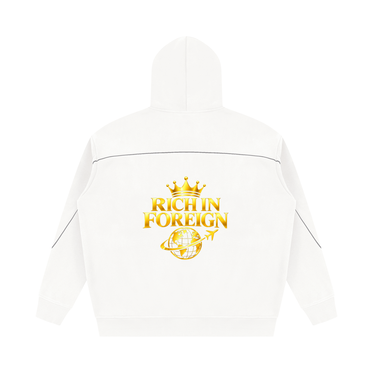 Unisex Oversized Piping Fleece Hoodie