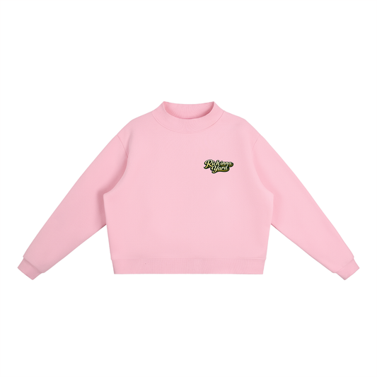 Essential Fleece Mock-Neck Crew Sweatshirt