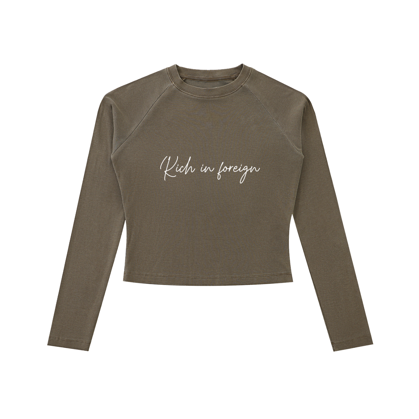 Dyed Washed Raglan Long Sleeve Slim T-Shirt