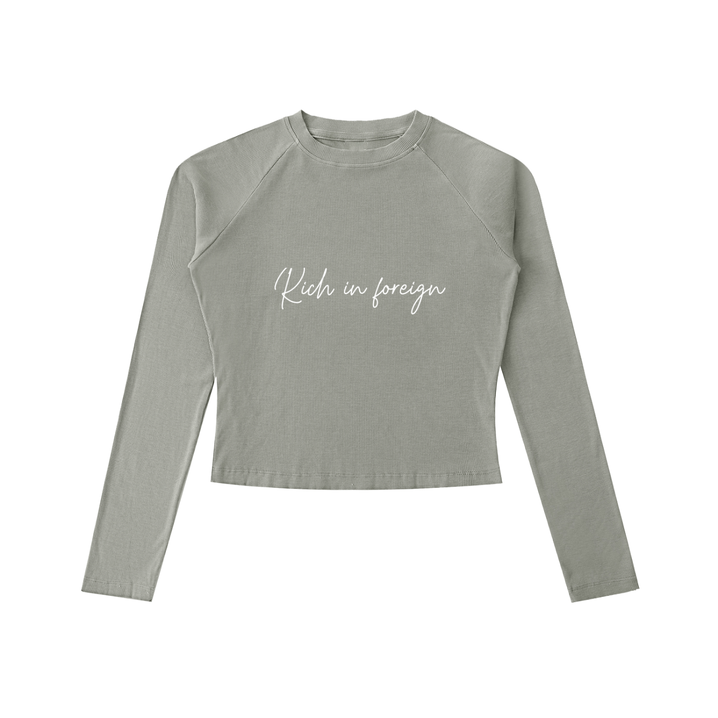 Dyed Washed Raglan Long Sleeve Slim T-Shirt