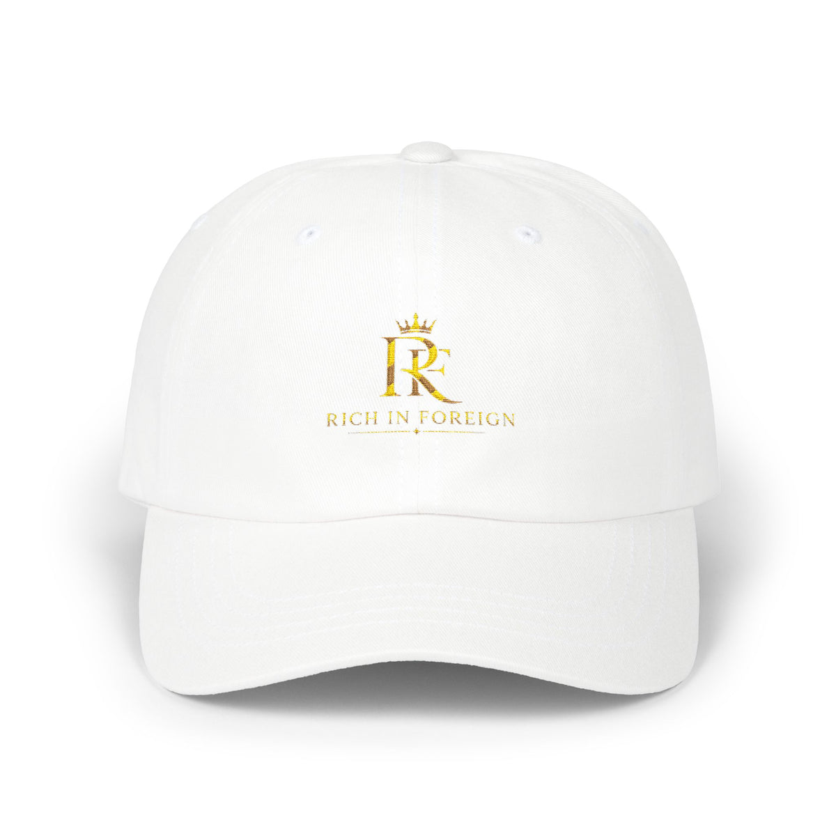 Dad Cap - Gold Crown 'R' Logo Embroidered Baseball Hat