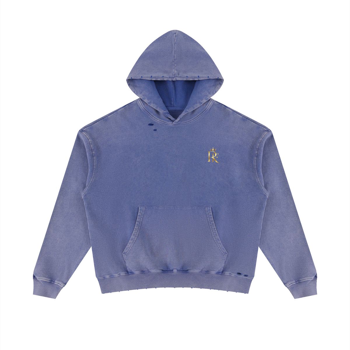 Unisex Mineral Wash Distressed Hoodie