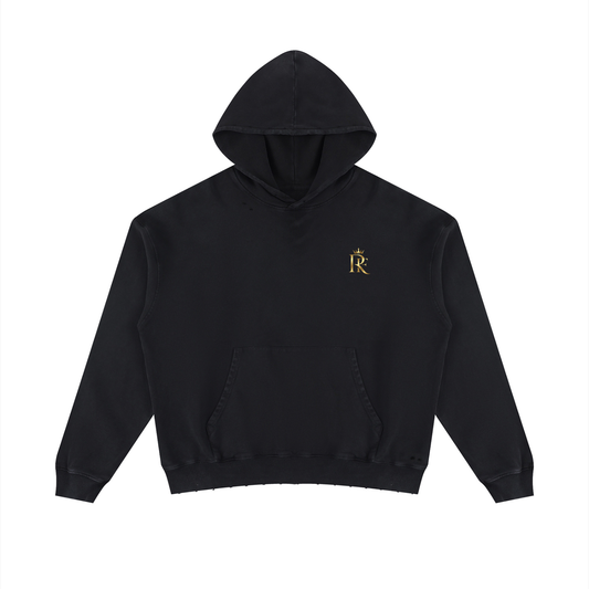 Unisex Mineral Wash Distressed Hoodie