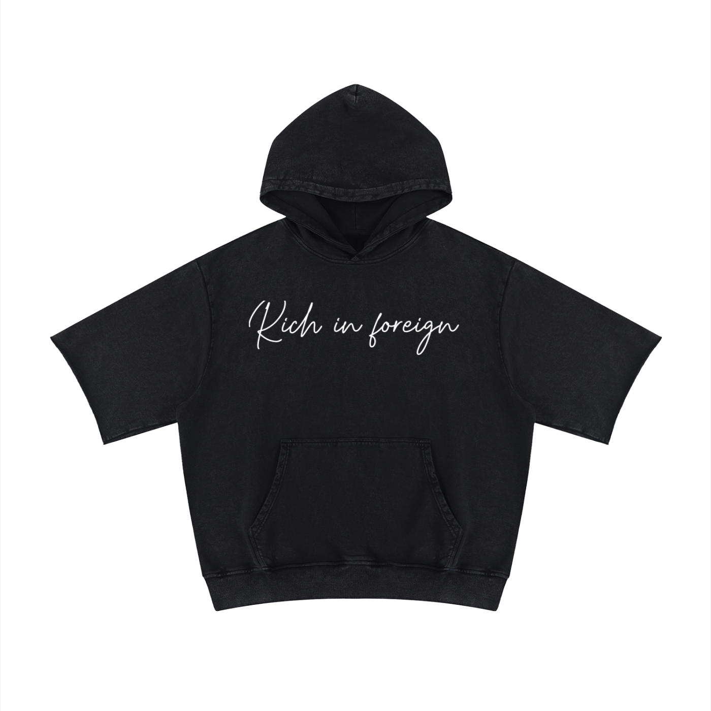Unisex Mineral Wash Short Sleeve Hoodie