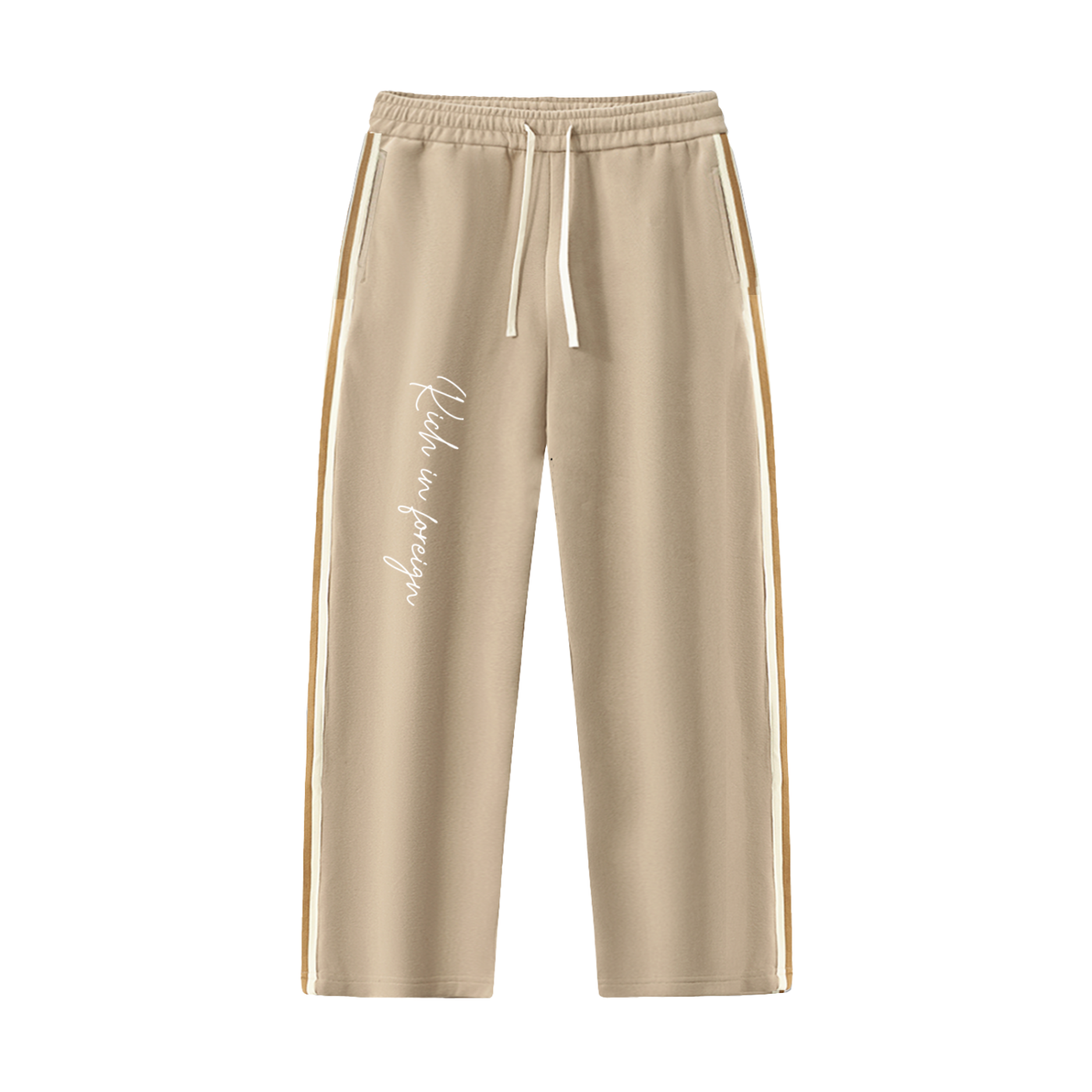 Contrast Side-Stripe Straight-Leg  Pants