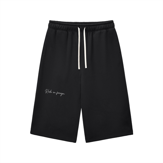 Relaxed Drawstring Three-quarter Sweatpants