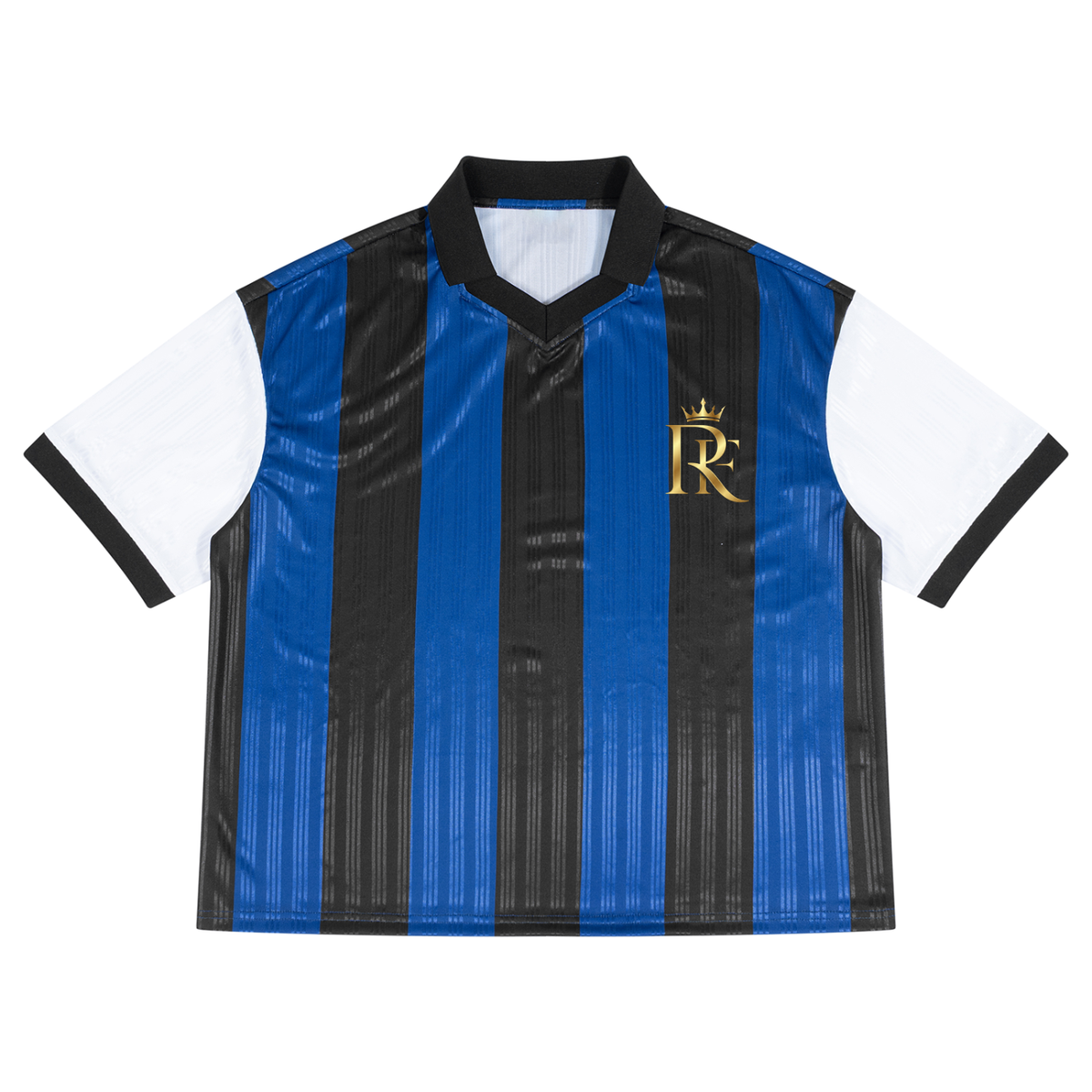 Unisex Boxy Striped Collared Soccer Jersey