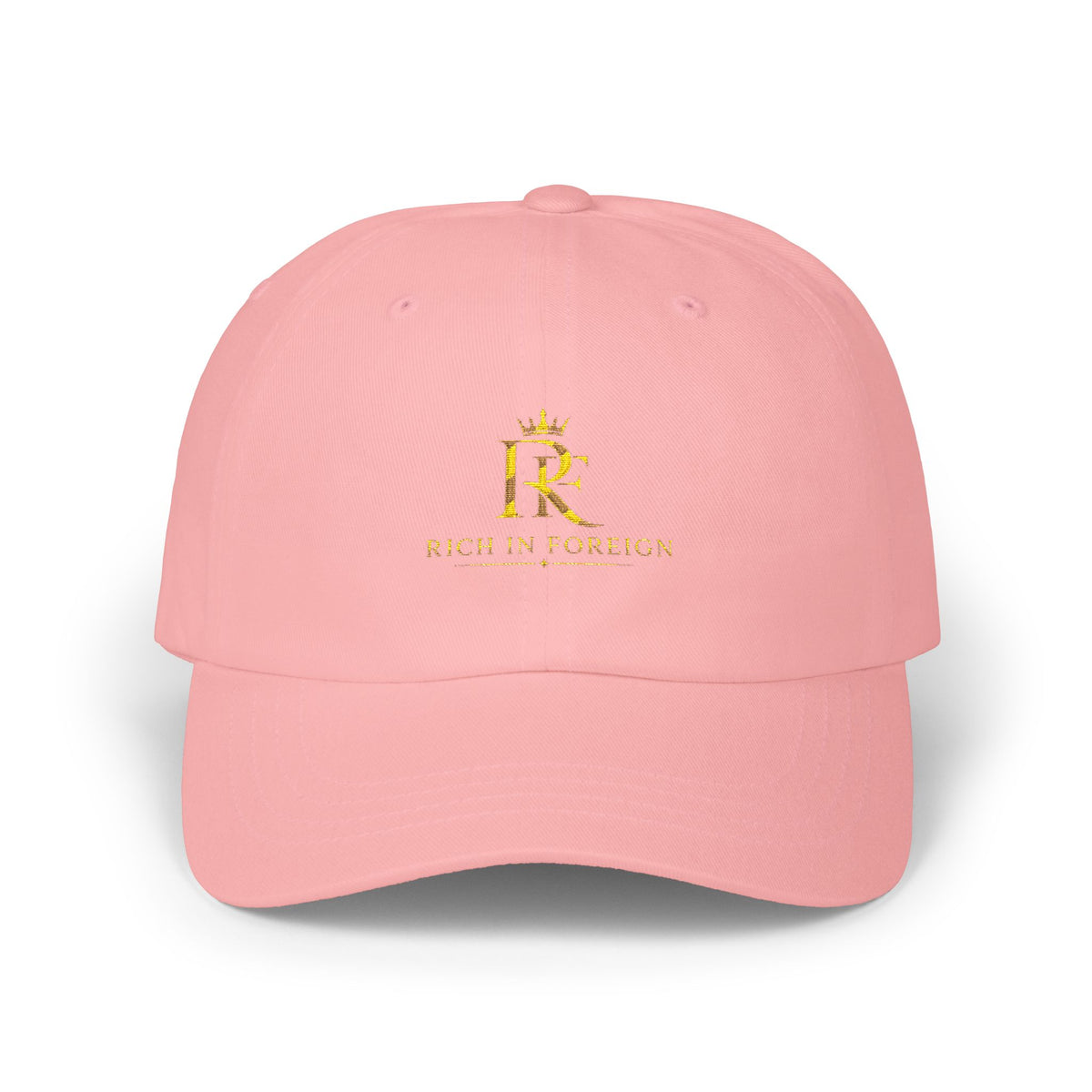 Dad Cap - Gold Crown 'R' Logo Embroidered Baseball Hat