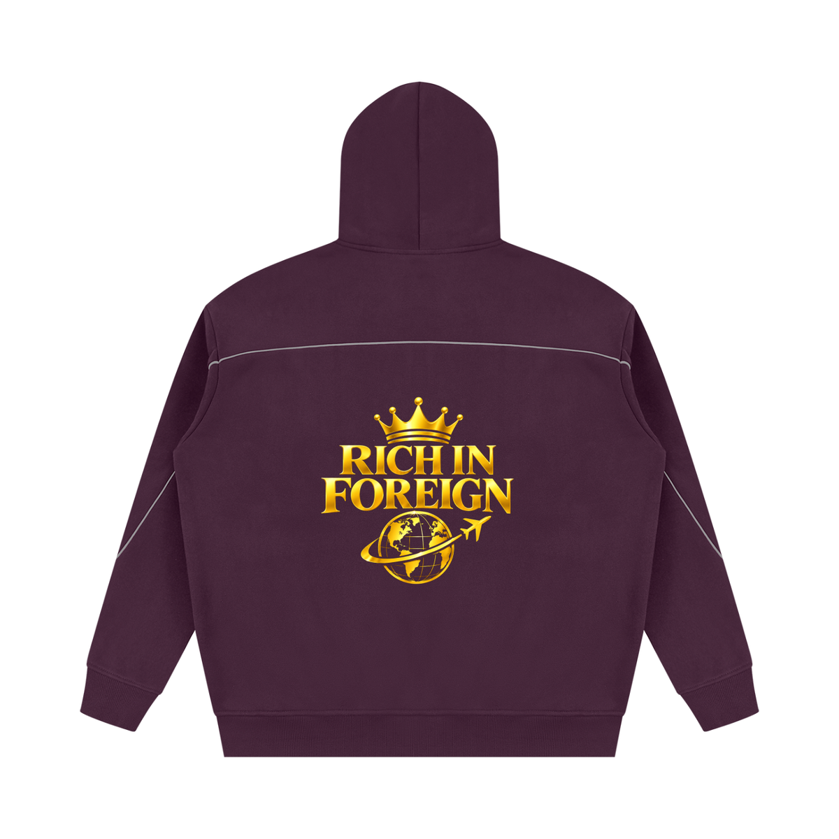 Unisex Oversized Piping Fleece Hoodie