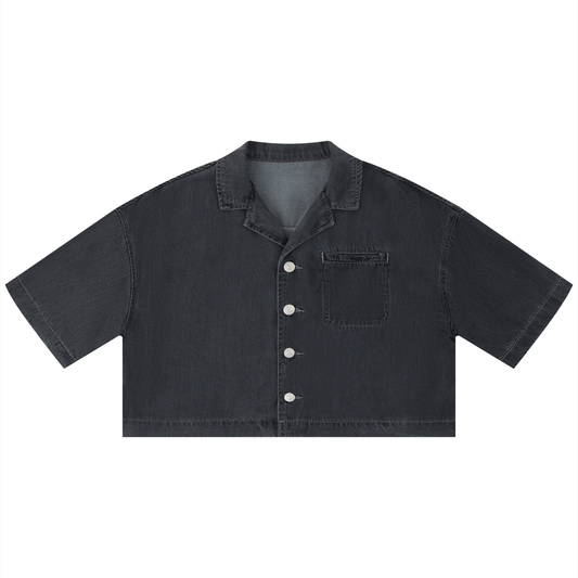Women's Vintage Wash Boxy Cropped Shirt