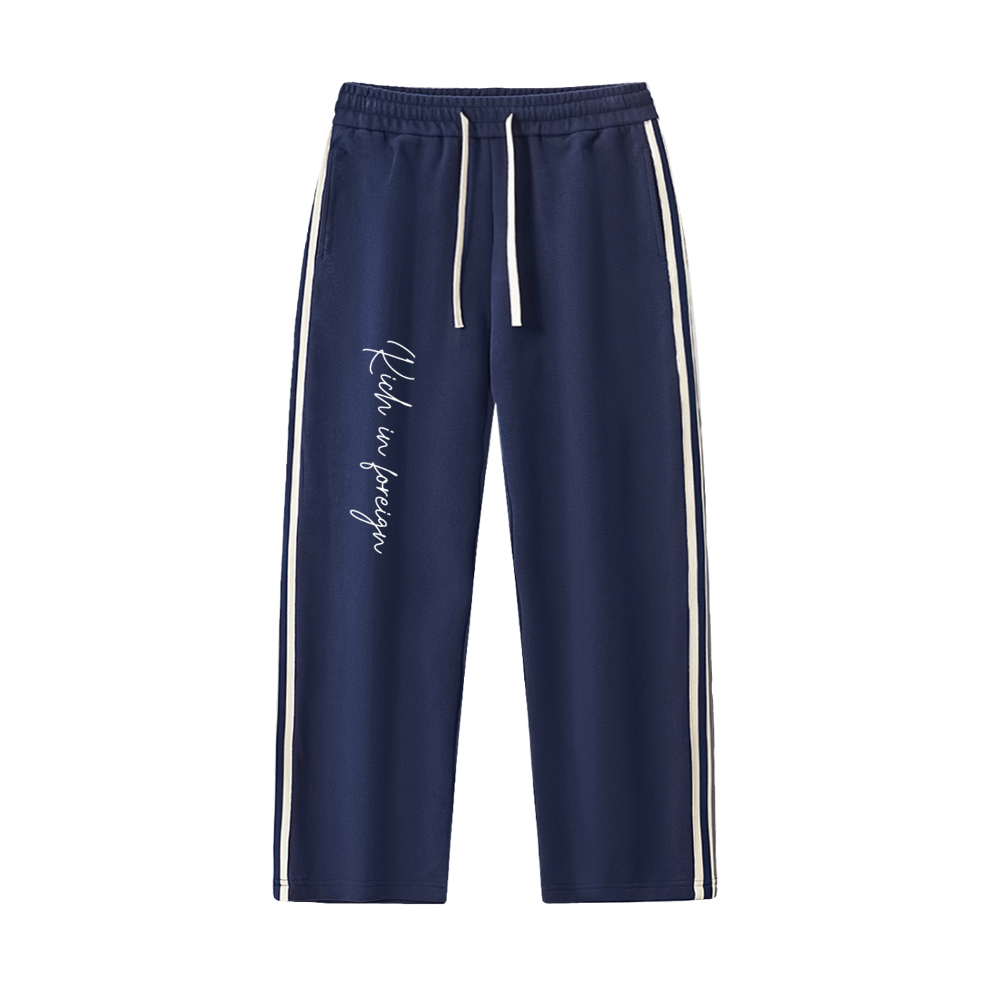 Contrast Side-Stripe Straight-Leg  Pants