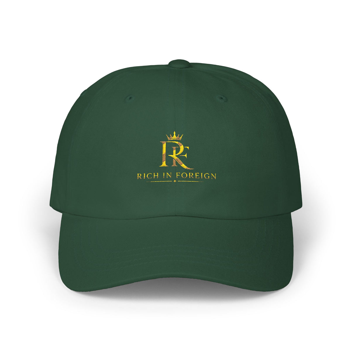 Dad Cap - Gold Crown 'R' Logo Embroidered Baseball Hat
