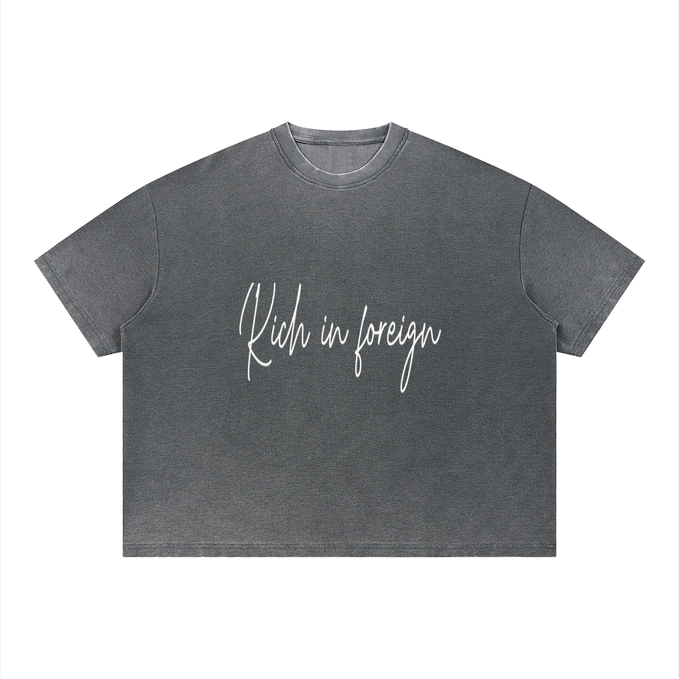 Unisex Vintage Wash Sunfade Boxy Waffle T-Shirt