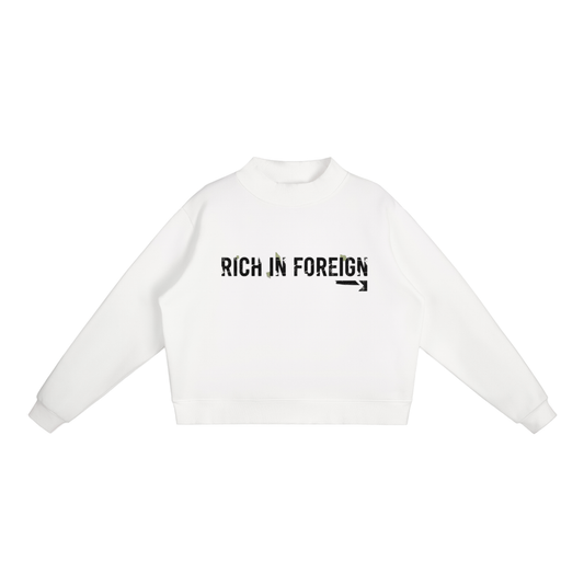 Essential Fleece Mock-Neck Crew Sweatshirt