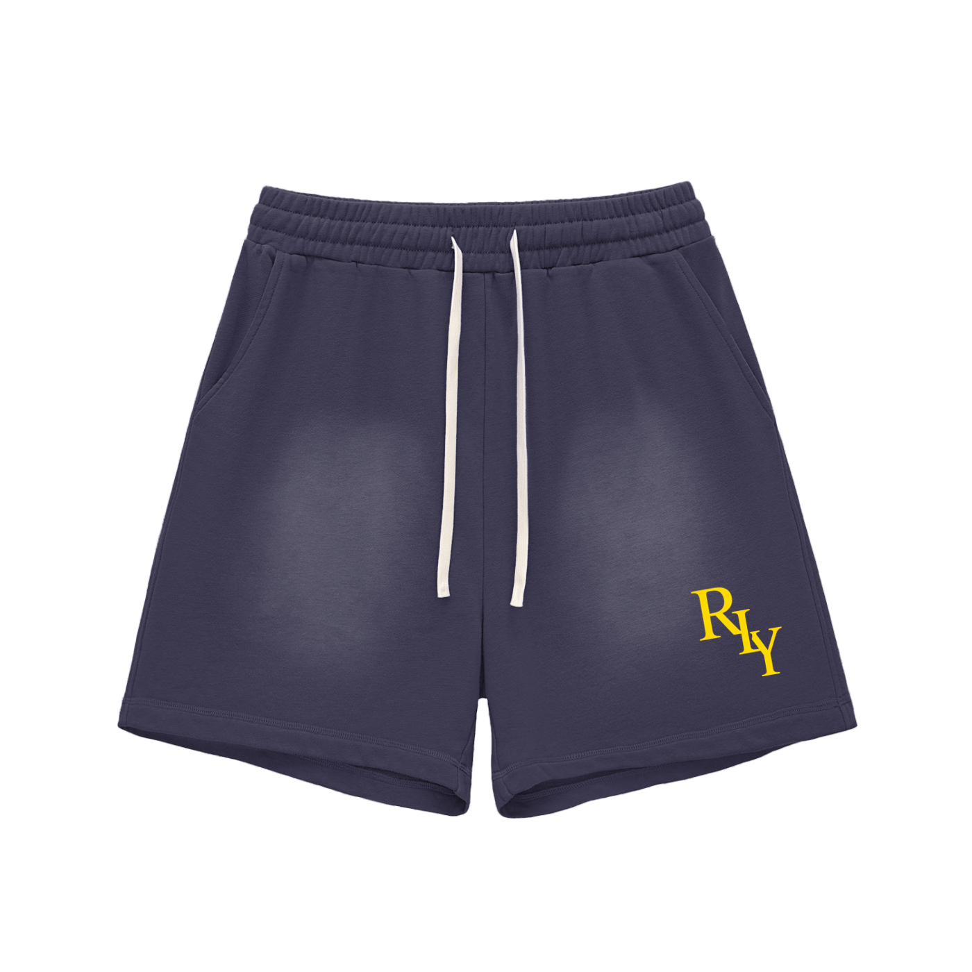 Sun Fade Raw Edge Cotton Shorts