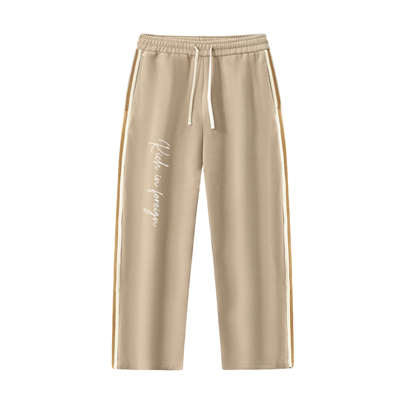 Contrast Side-Stripe Straight-Leg  Pants