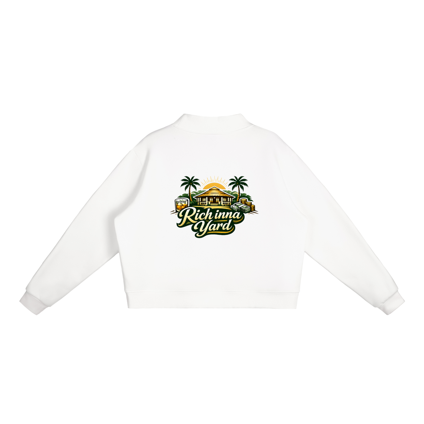 Essential Fleece Mock-Neck Crew Sweatshirt