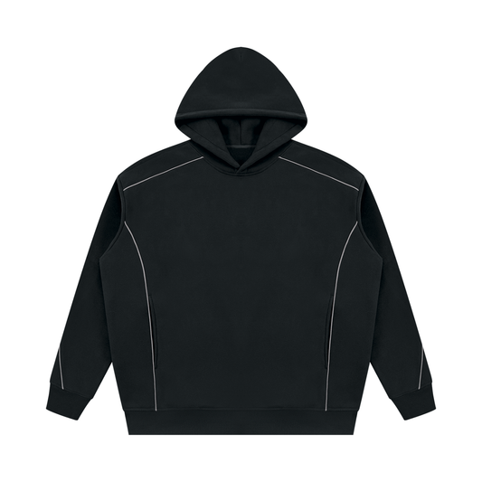 Unisex Oversized Piping Fleece Hoodie
