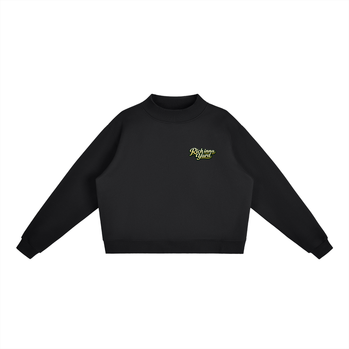 Essential Fleece Mock-Neck Crew Sweatshirt