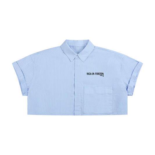 Women’s Striped Boxy Cropped Shirt
