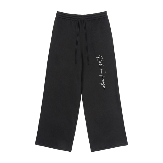 Fleece Drawstring Straight-Leg Sweatpants