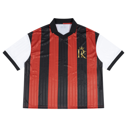 Unisex Boxy Striped Collared Soccer Jersey