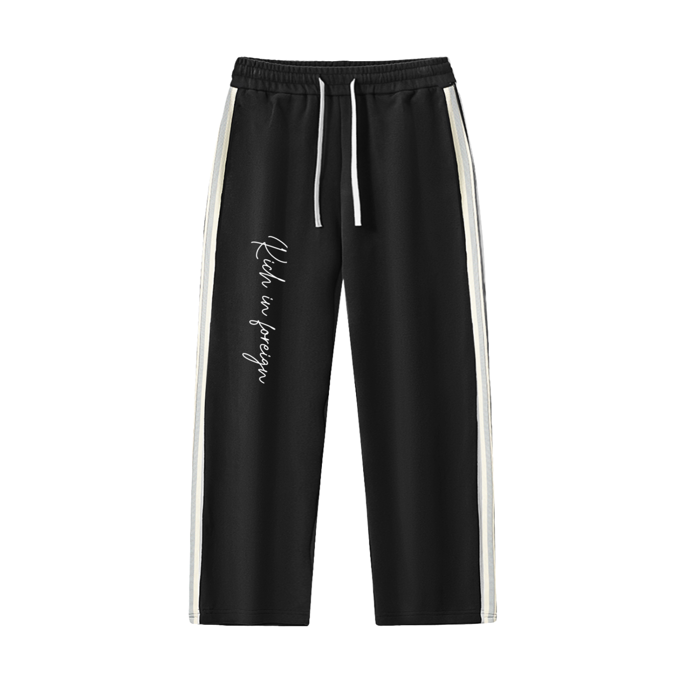 Contrast Side-Stripe Straight-Leg  Pants