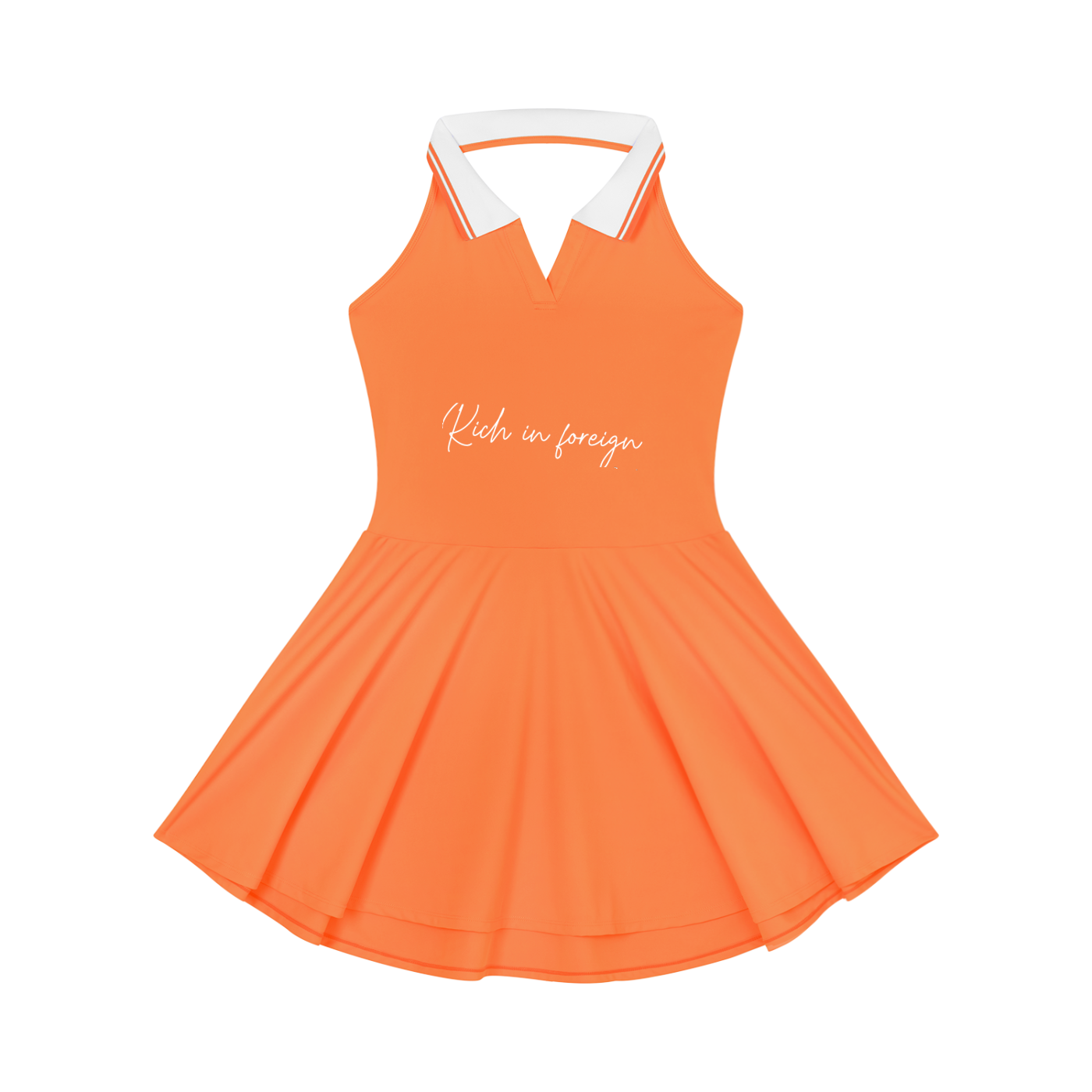 Women's Collared Halter A-Line Tennis Dress
