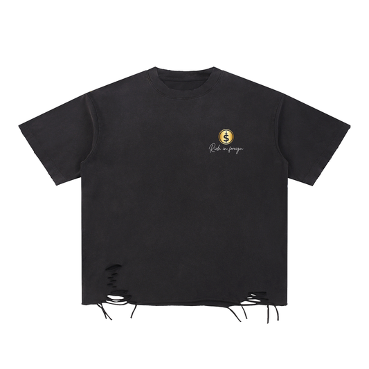 Snow Washed Raw-Hem T-Shirt